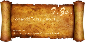 Tomanóczy Zsolt névjegykártya
